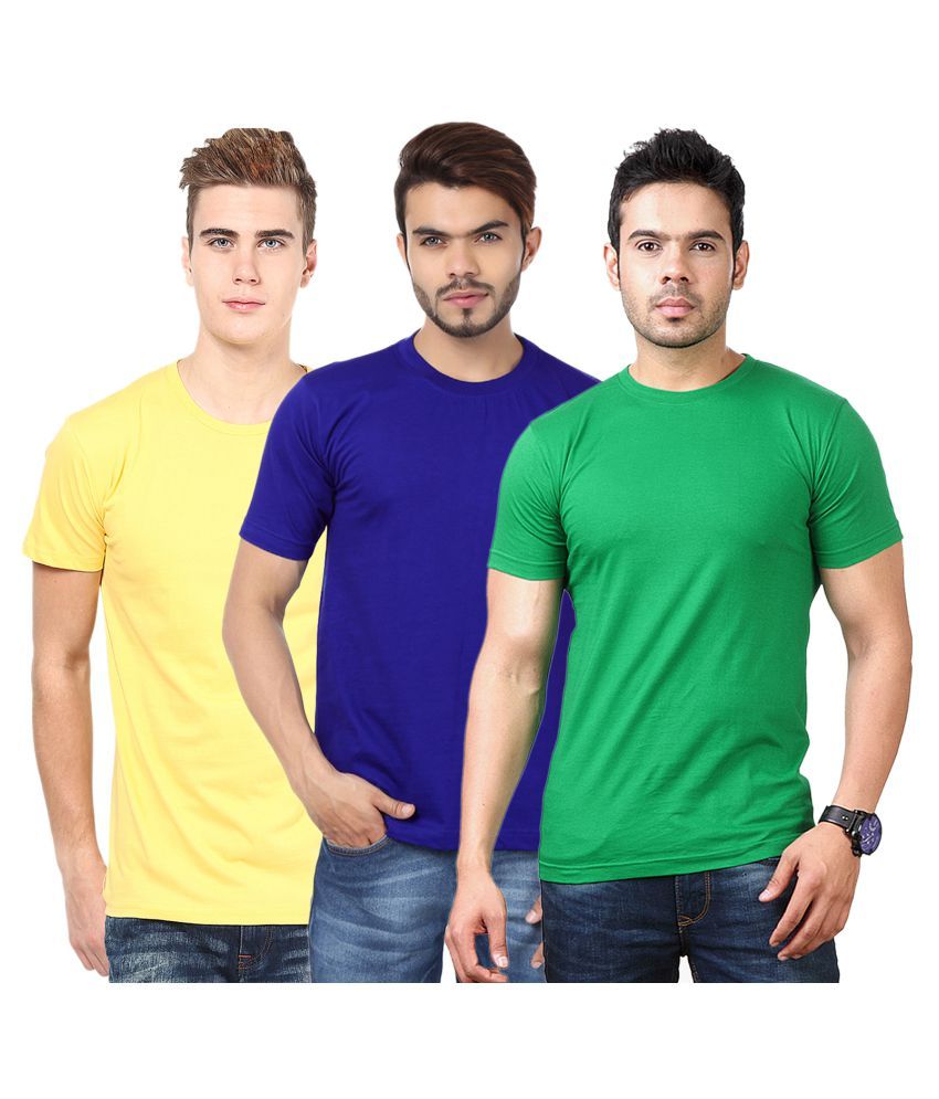     			Funky Guys Polyester Slim Fit Solid Half Sleeves Men's Round Neck T-Shirt - ( Pack of 3 )