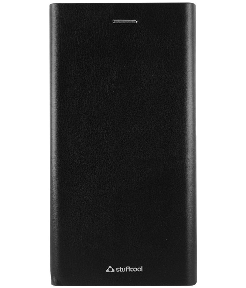 Oneplus 5t Flip Cover by STUFFCOOL Black Flip Covers Online at Low