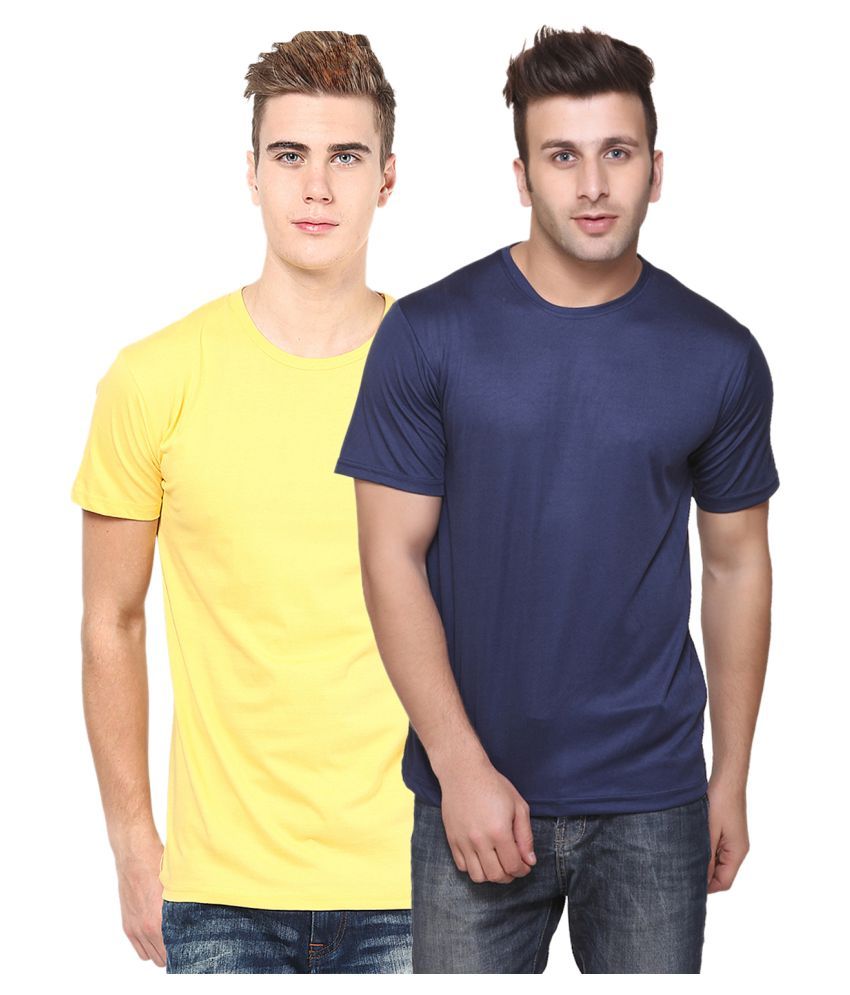     			Funky Guys Polyester Slim Fit Solid Half Sleeves Men's Round Neck T-Shirt - ( Pack of 2 )