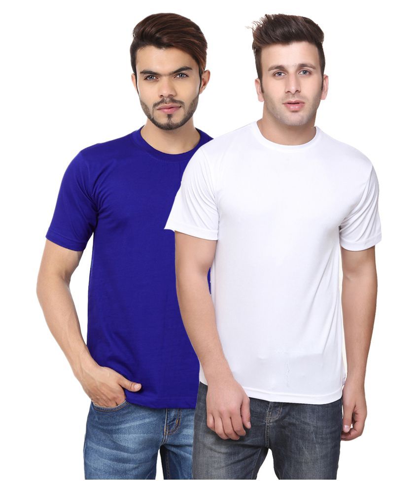     			Funky Guys Polyester Slim Fit Solid Half Sleeves Men's Round Neck T-Shirt - ( Pack of 2 )