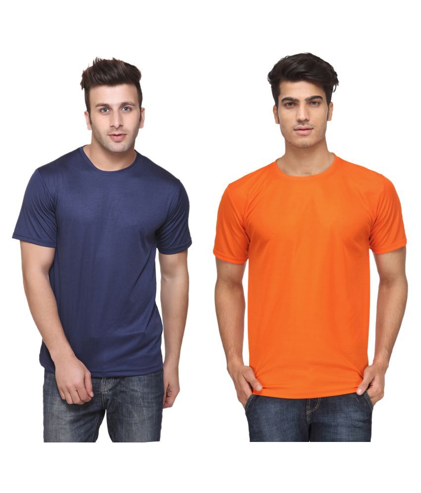     			Funky Guys Polyester Slim Fit Solid Half Sleeves Men's Round Neck T-Shirt - ( Pack of 2 )