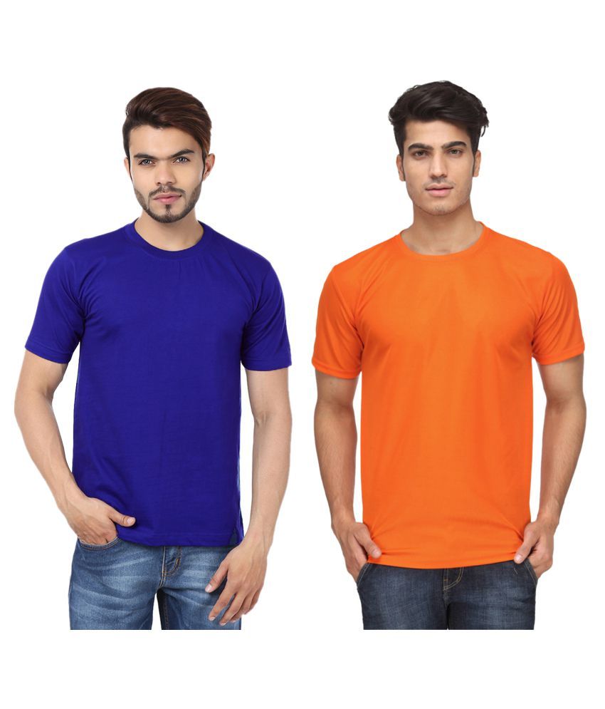     			Funky Guys Polyester Slim Fit Solid Half Sleeves Men's Round Neck T-Shirt - ( Pack of 2 )