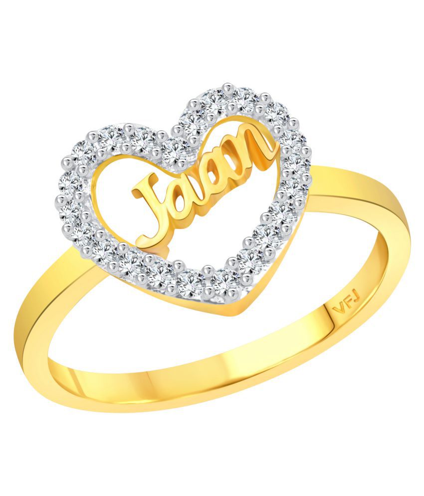     			Vighnaharta My Love "JAAN" CZ Gold and Rhodium Plated Alloy Ring for Women and Girls - [VFJ1295FRG16]