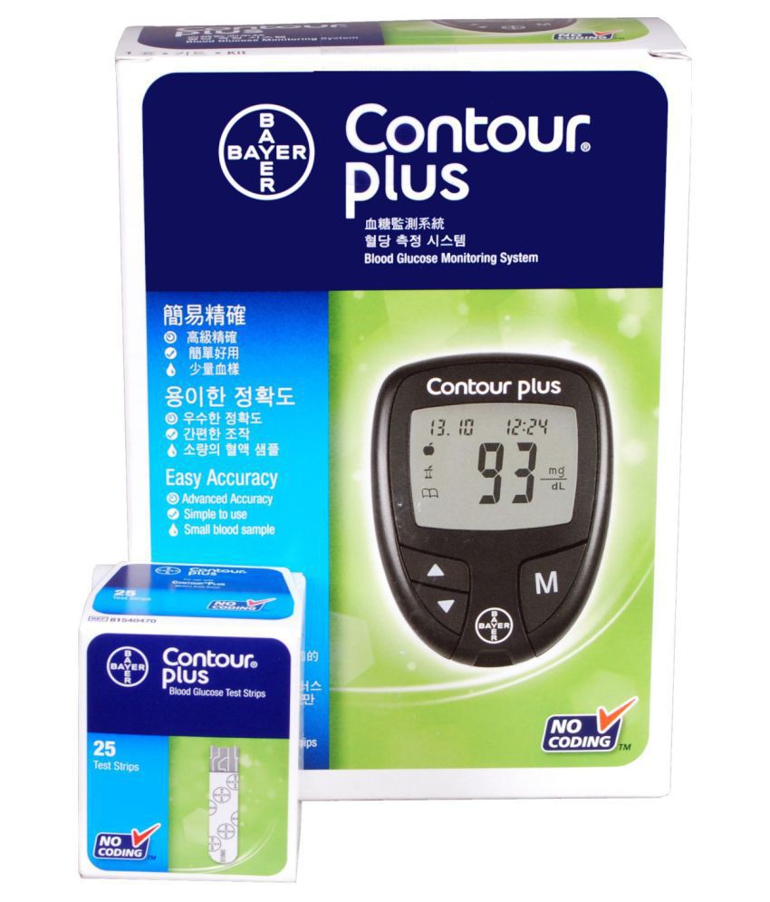     			Bayer Contour Plus Meter With 25 Test Strips Free