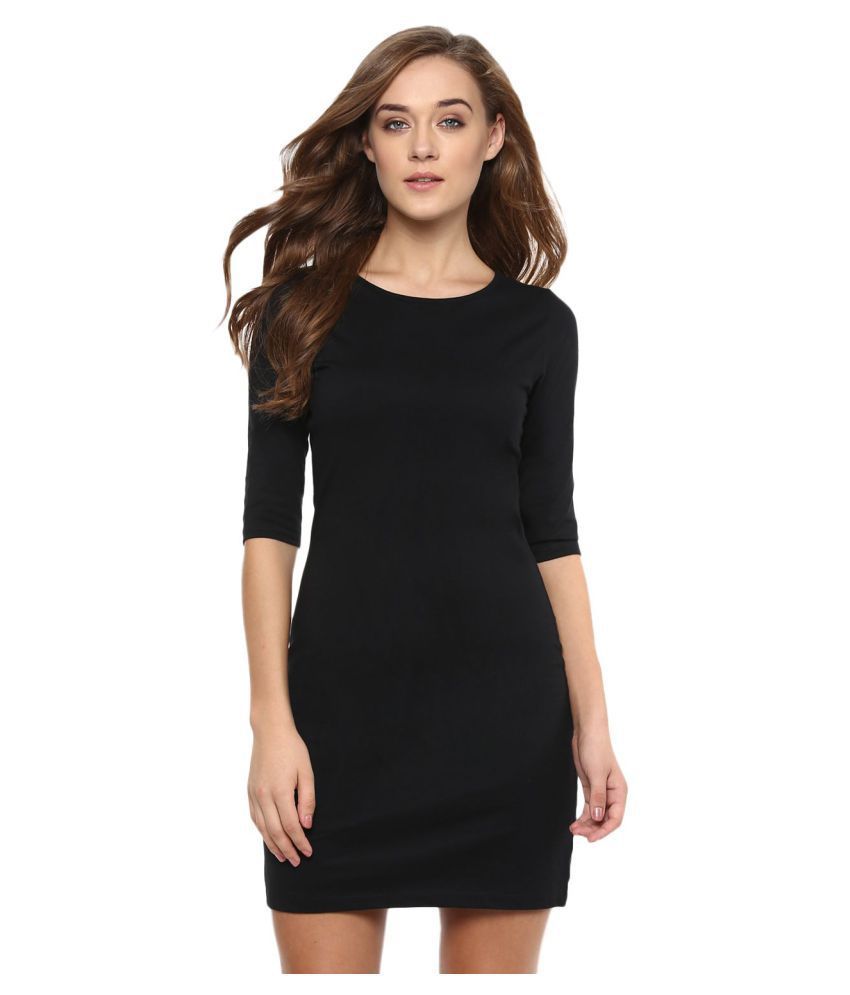 Miss Chase Cotton Black Dresses - Buy Miss Chase Cotton Black Dresses ...