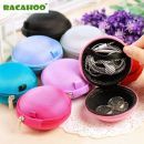 WowObjects 1pcs Portable Mini Earphone Wire Storage Pouch Bag Soft Headset Earbuds Box SD Card Box for Earphone TF Cards Money Box