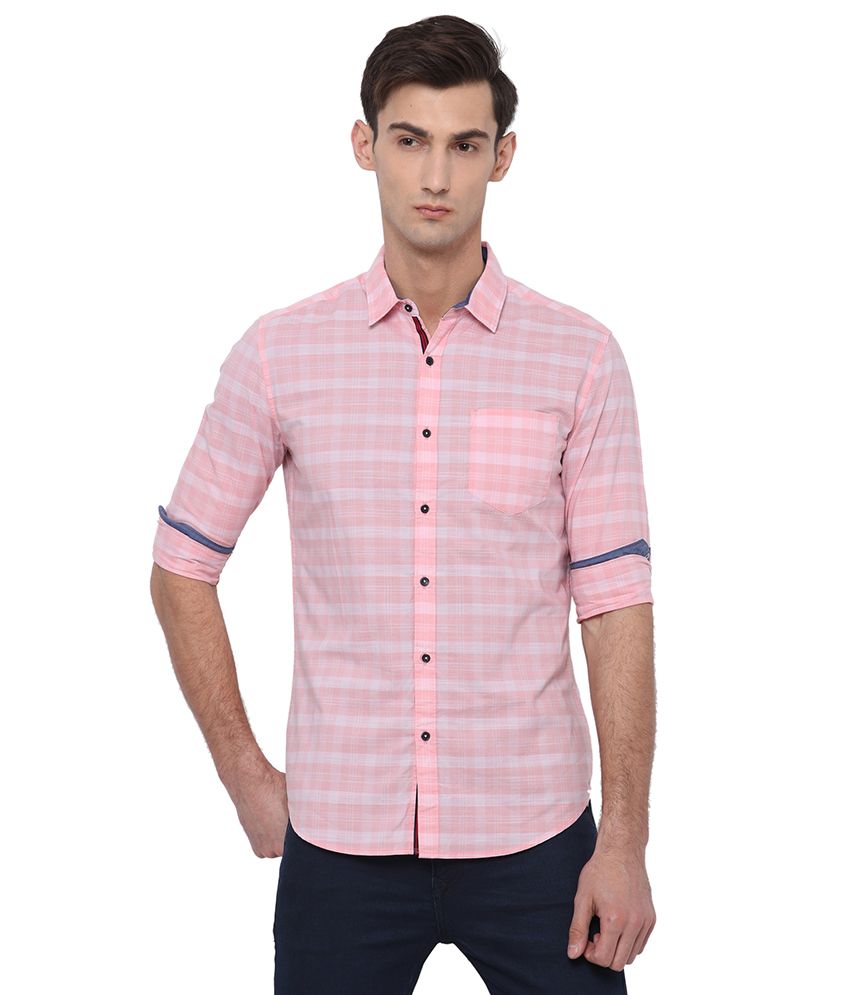     			Black Coffee Pink Slim Fit Shirt