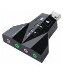 WowObjects 2PCS Profession USB 2.0 3D Audio Sound Card Adapter 7.1 Channel Card Adapter Mic Speaker