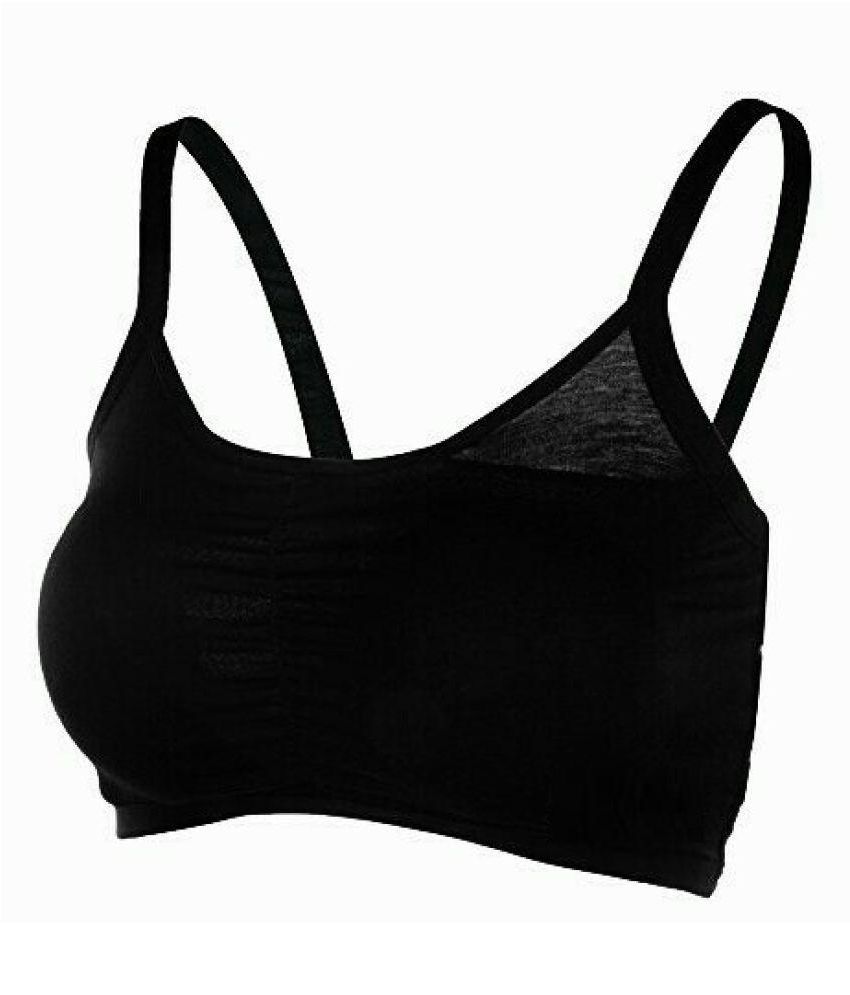 6 strap padded bra(removable pads) free size: combo Maroon+ Black color ...