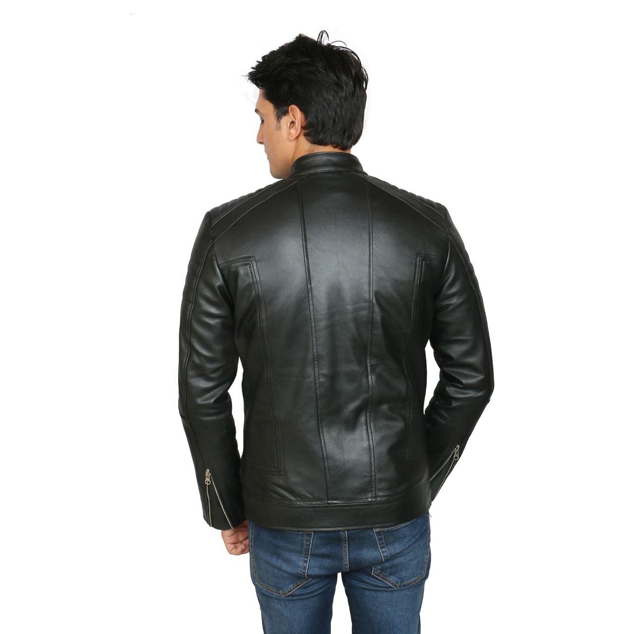OBANI Black Leather Jacket - Buy OBANI Black Leather Jacket Online at ...