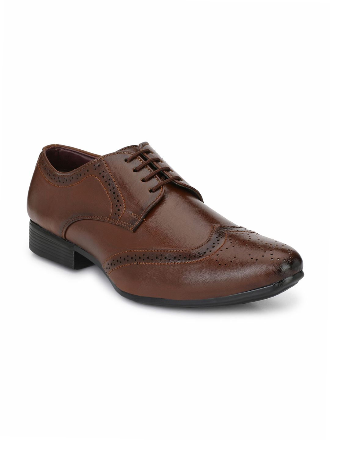 Mactree Brogue Artificial Leather Brown Formal Shoes Price in India ...