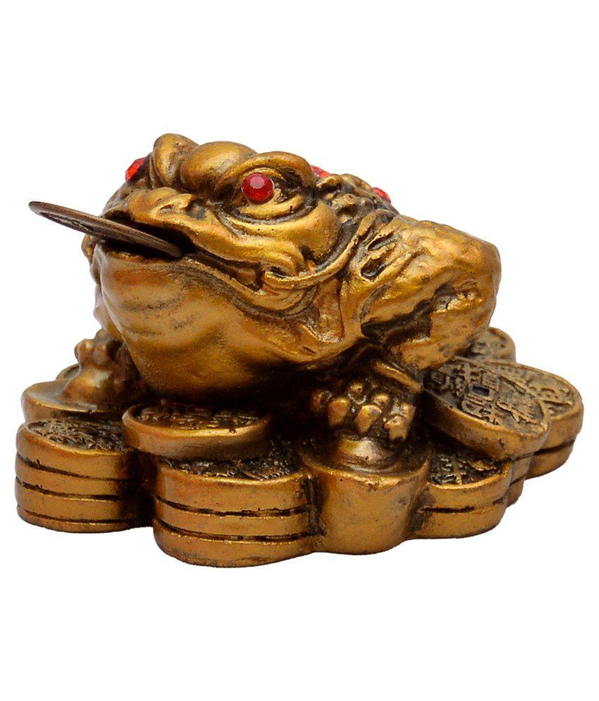     			S.S Creation Brown Resin Three Legged Frogg With Coin