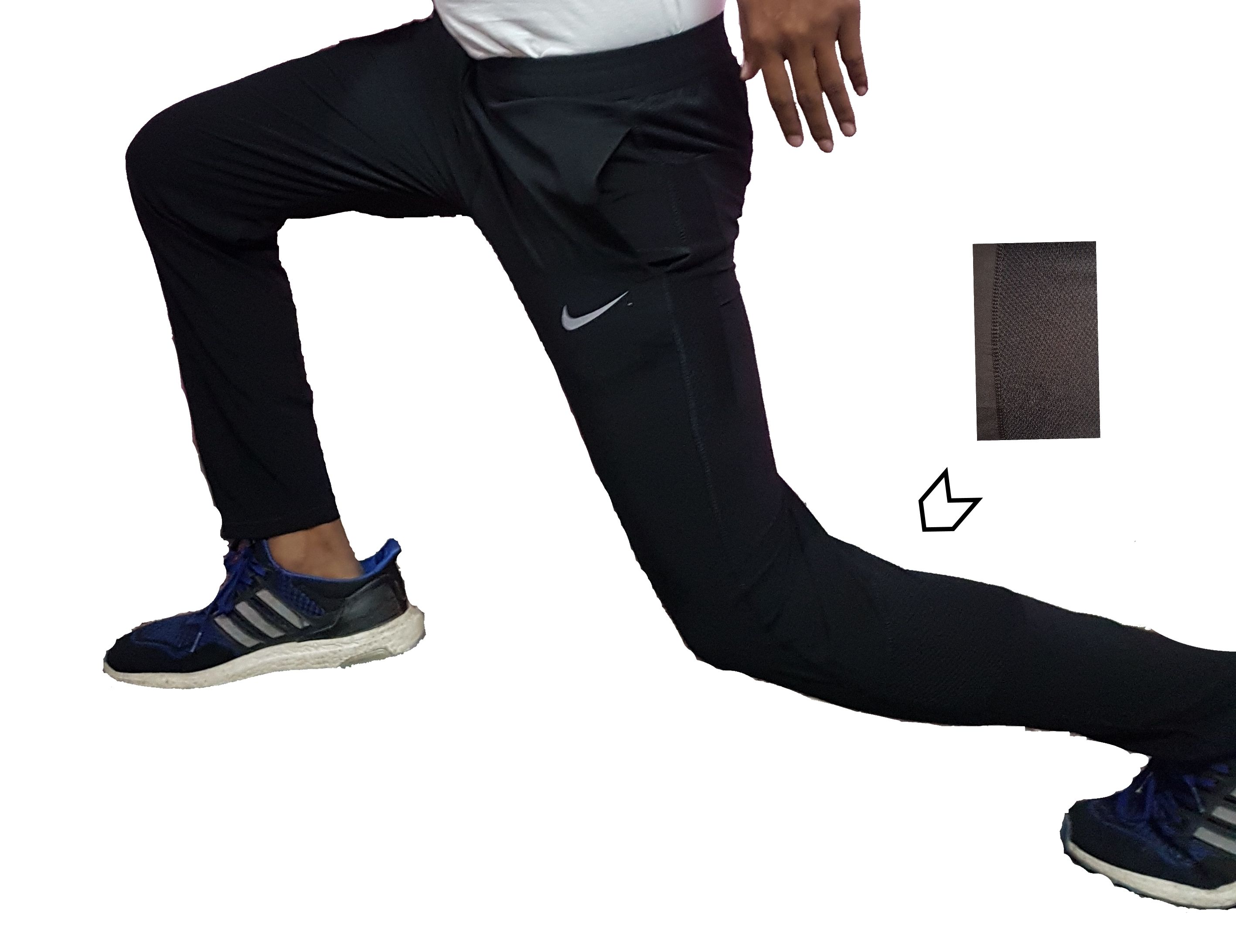 nike black polyester lycra trackpants