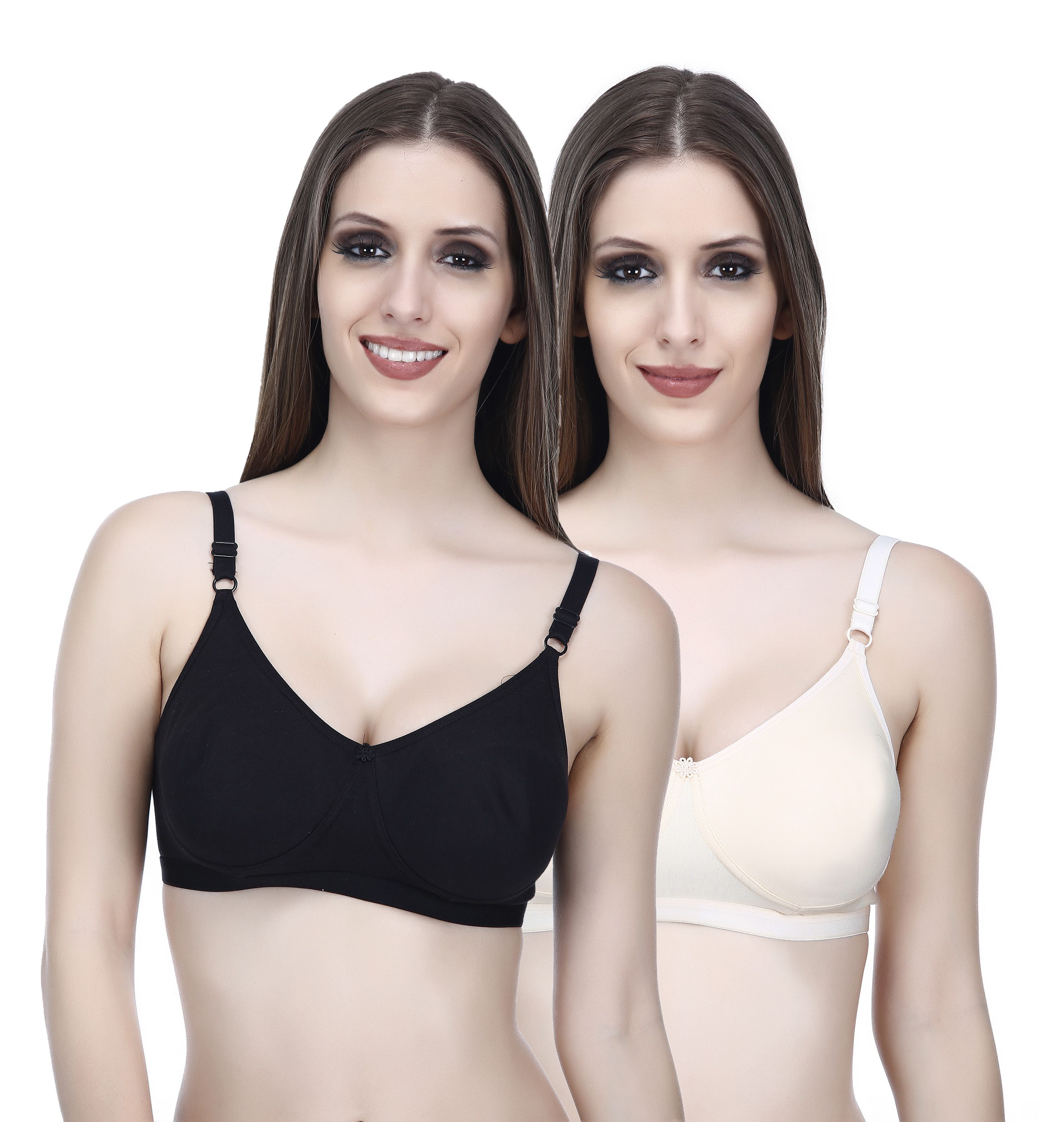     			Elina Pack of 2 Cotton Non Padded Women's Teenage Bra ( Multi Color )