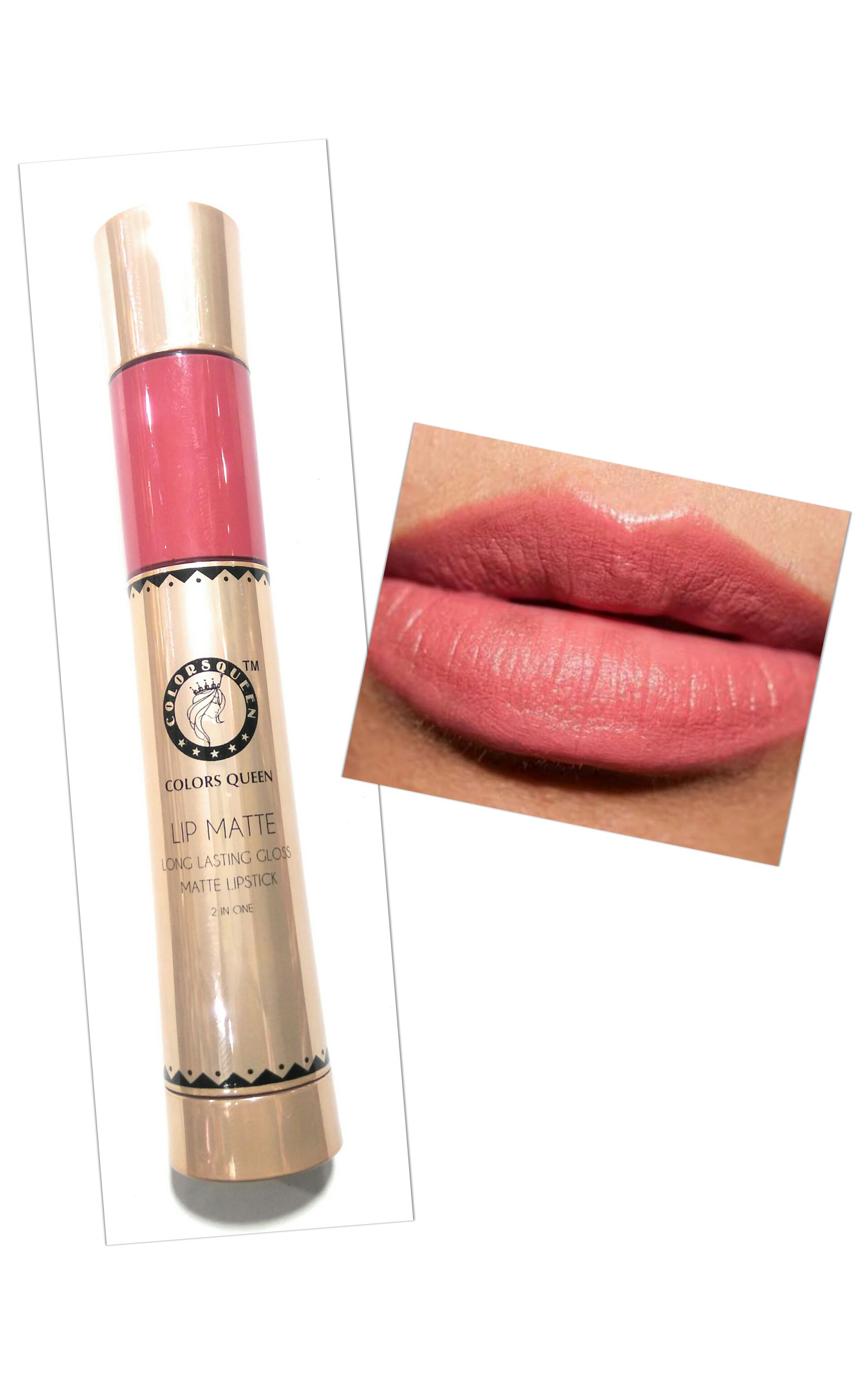     			Colors Queen 2 In 1 Matte Lip Gloss 10ml & Lipstick Peach