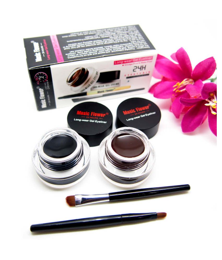 Music Flower Gel Eyeliner Black & Brown Buy Music Flower Gel Eyeliner