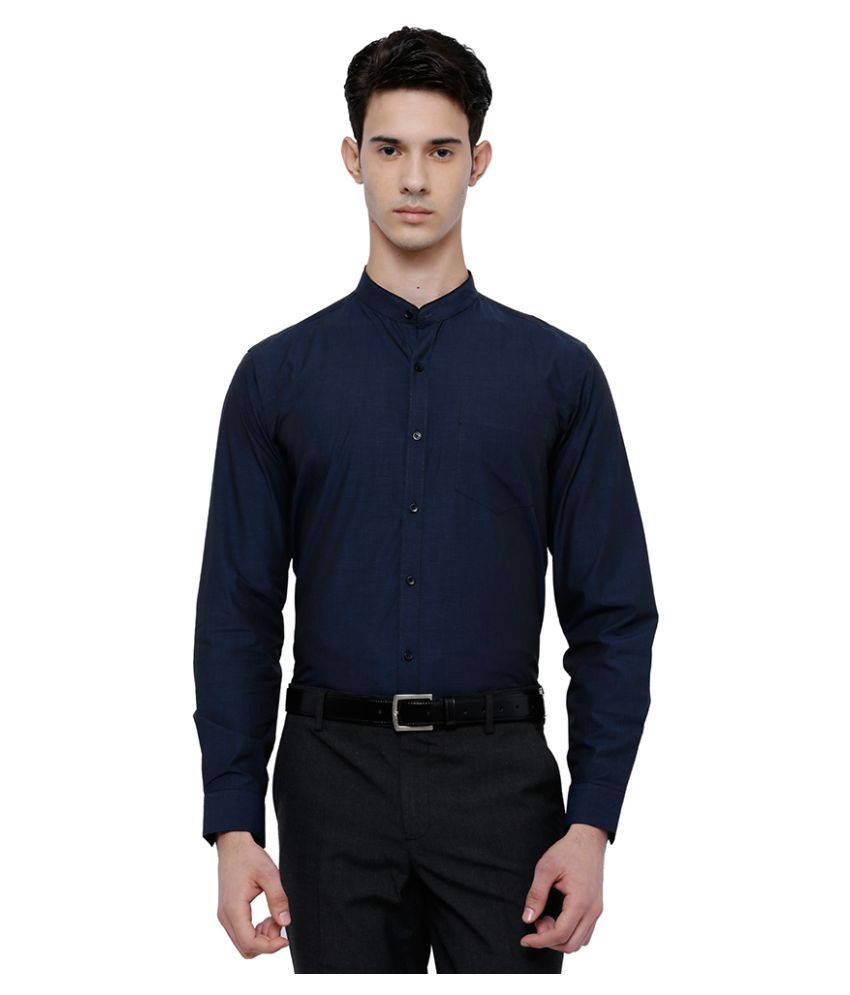     			Black Coffee Navy Slim Fit Formal Shirt