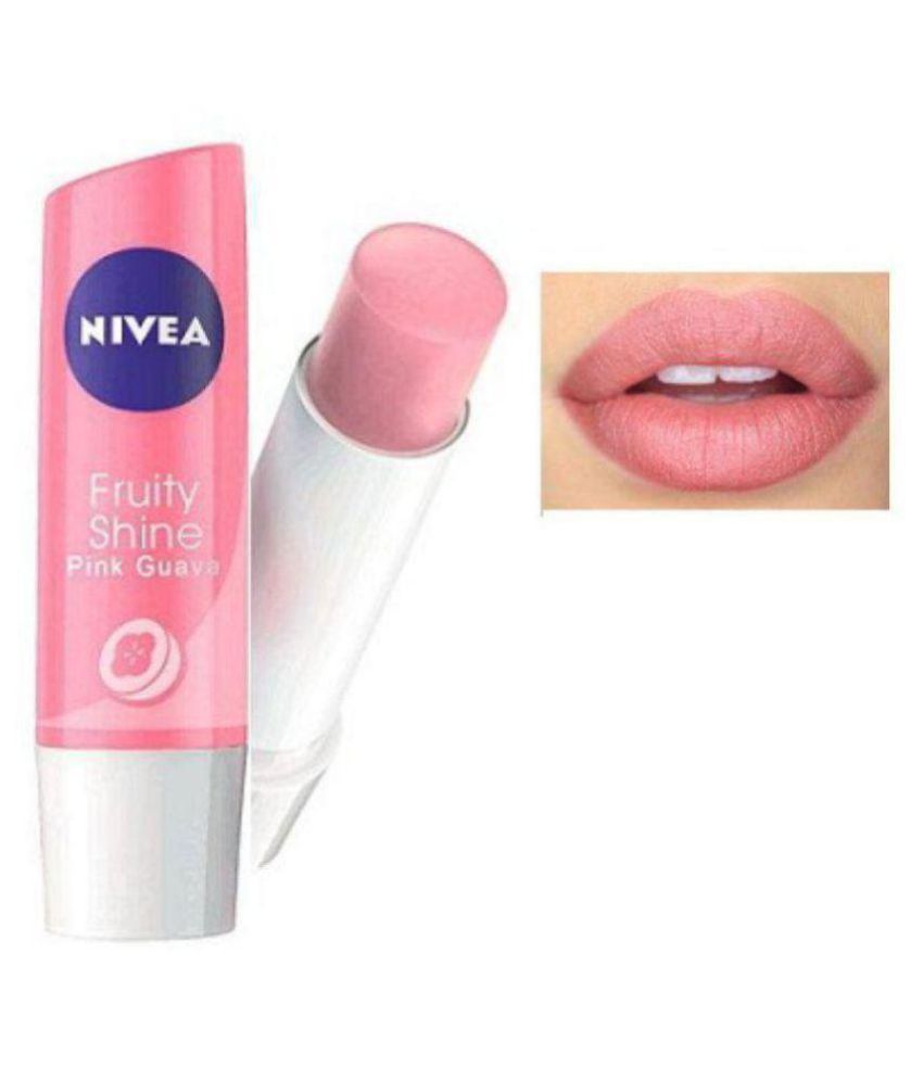 Black Pearl Nivea Fruity Shine Peach And Pink Guava With Maybelline Colossal Kajal Lip Balm Red 11 