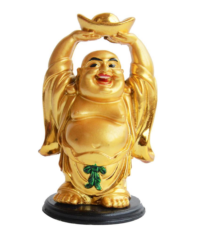     			Sagar Collection Yellow Laughing Buddha With Ingot