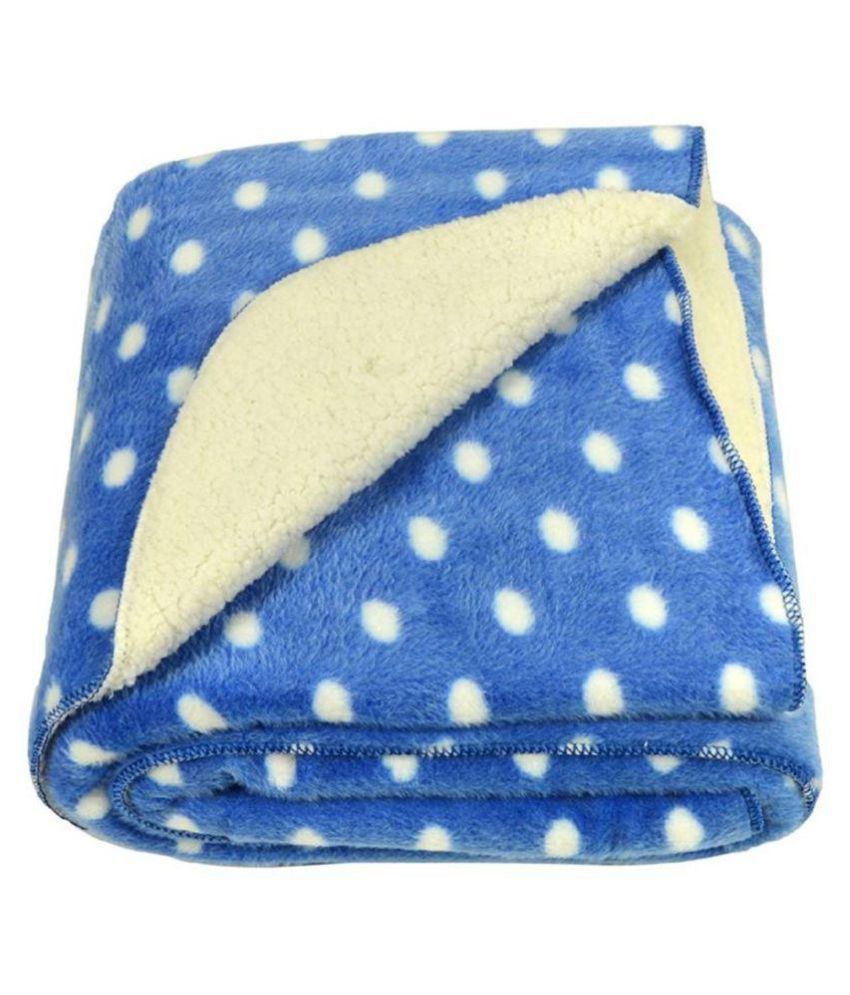     			BRANDONN Blue Flannel Baby AC Blanket ( 101 cm - 76 cm- 1 pcs)