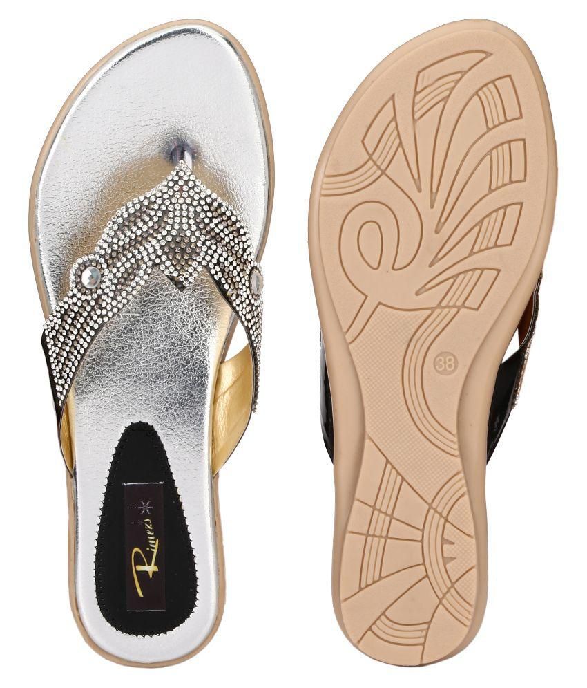 silver flats size 10