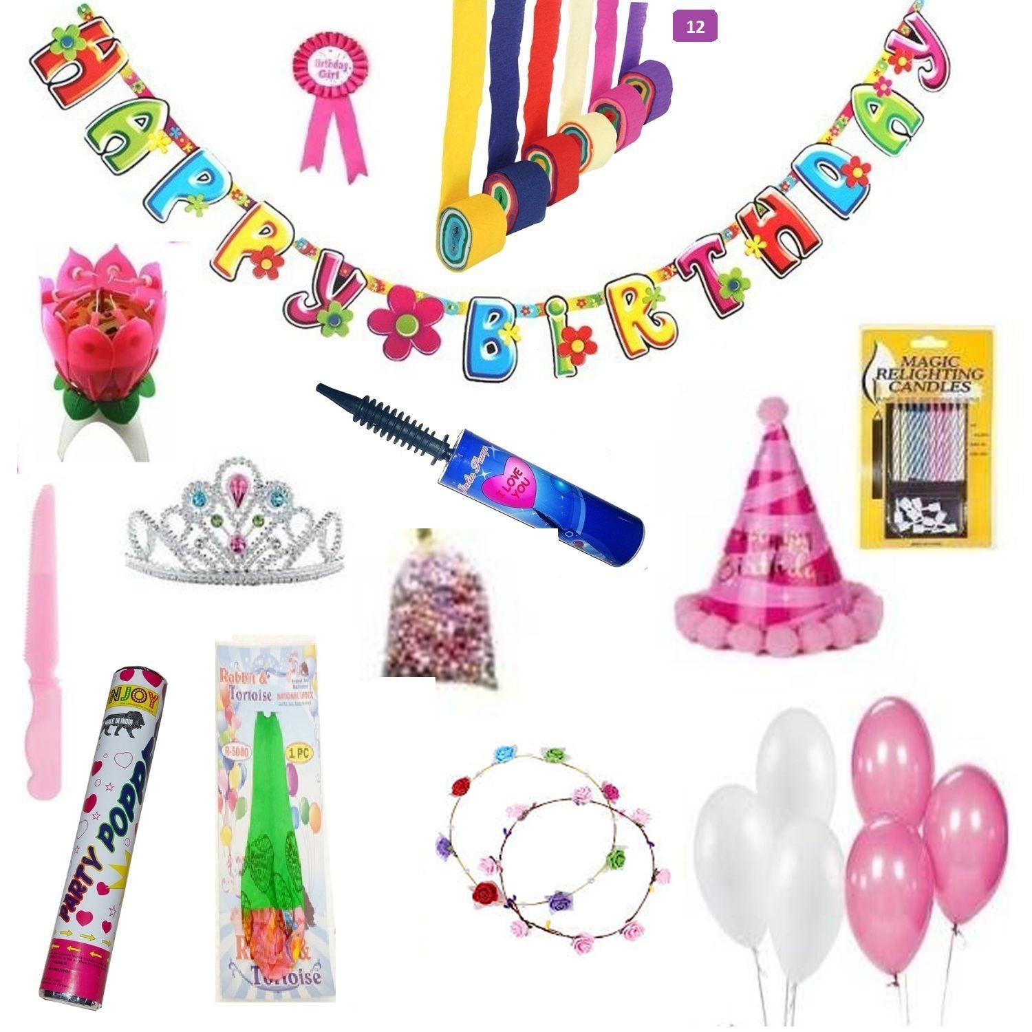 Baby Girl Birthday Decorations Complete Set Of 83 Pcs That Can