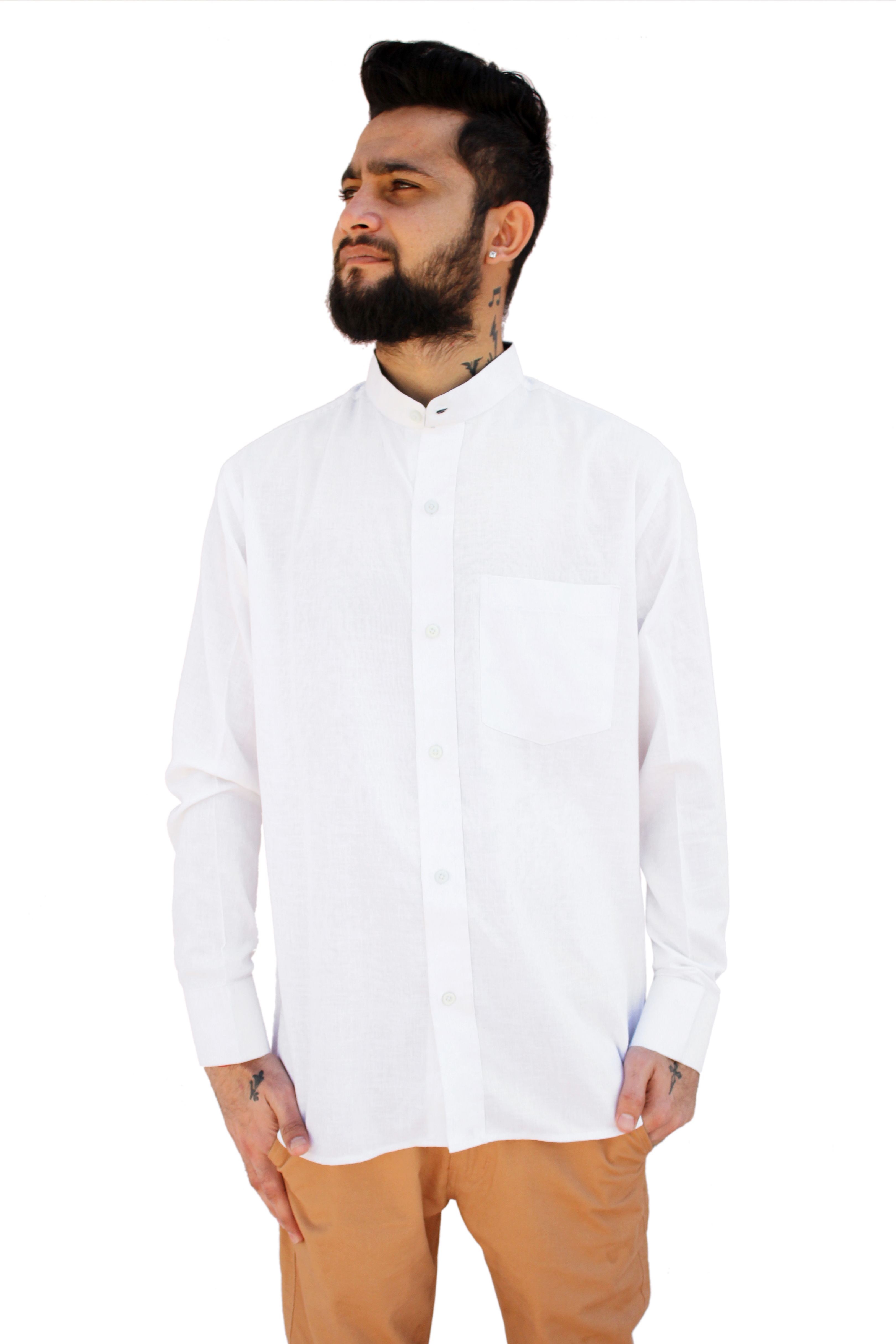 men's formal white shirt slim fit