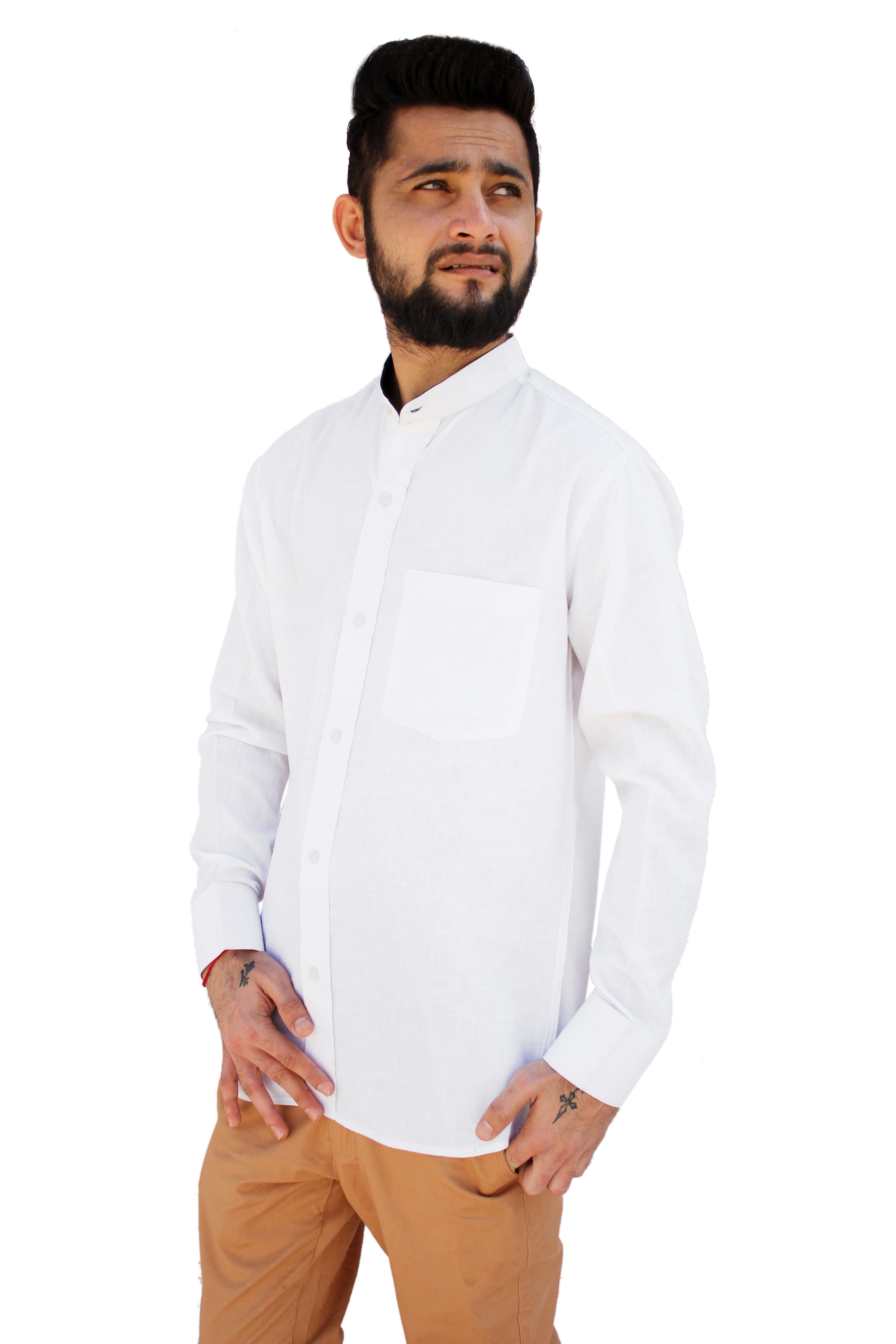 raabta fashion white plain fit
