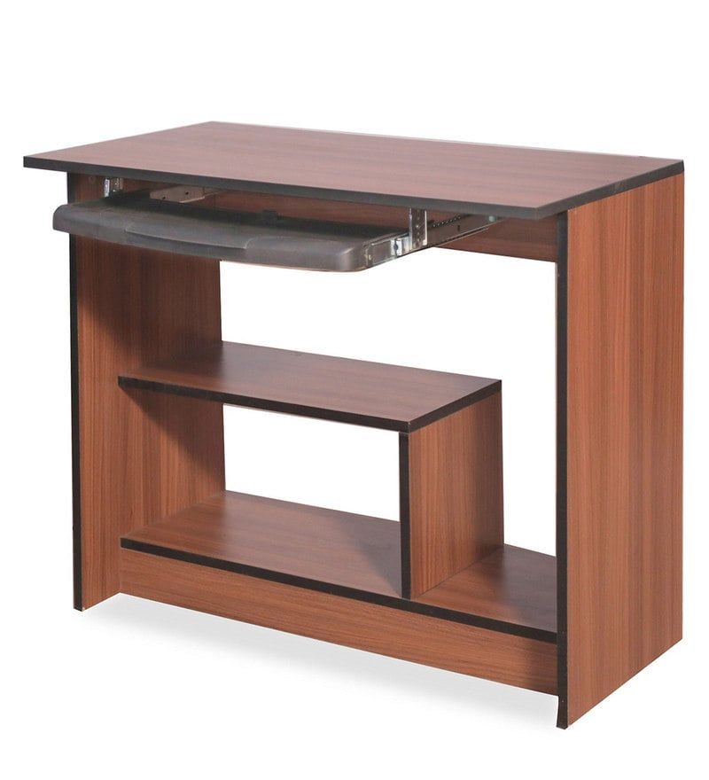 Winger Solid Wood Computer Table In Classic Walnut Finish Winger Solid Wood Computer Table In Classic Walnut Finish