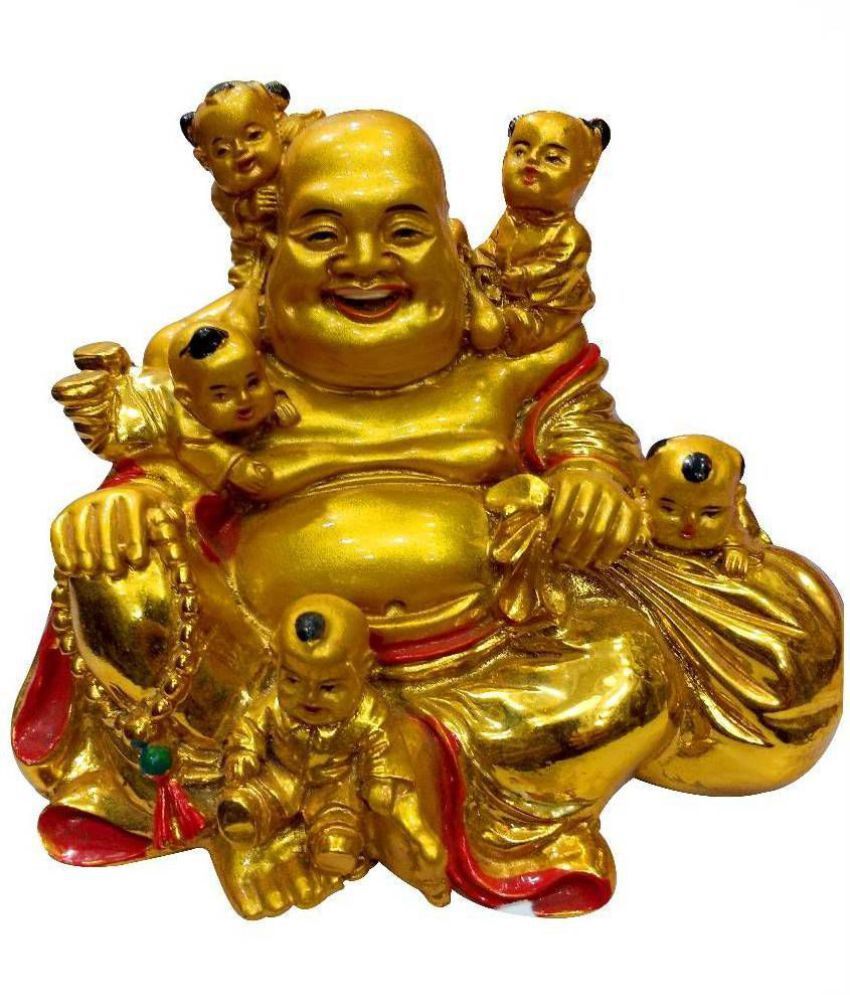     			Shayana Creation Golden Laughing Buddha with Children