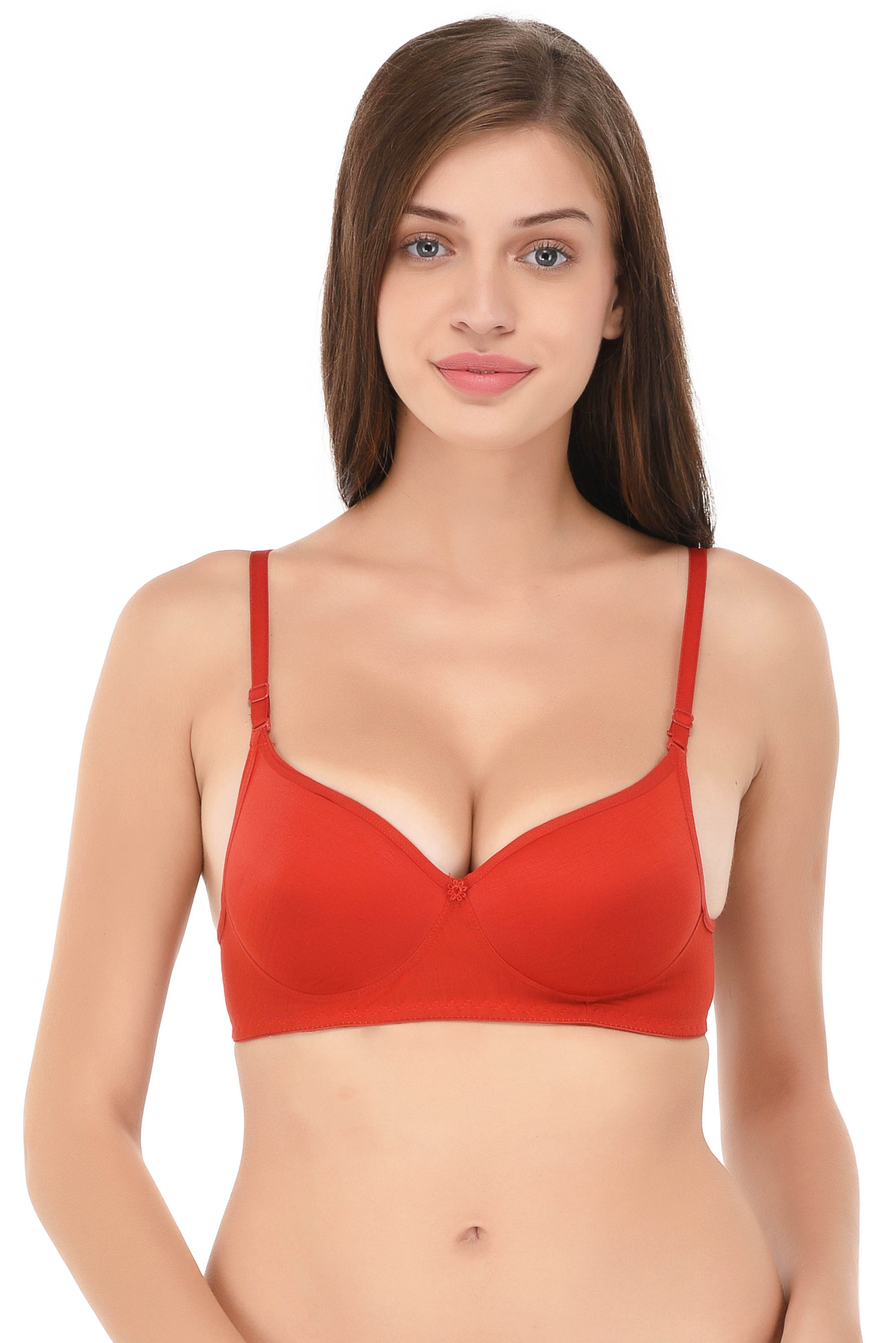 Buy Lizaray Cotton Push Up Bra Red Online At Best Prices In India Snapdeal