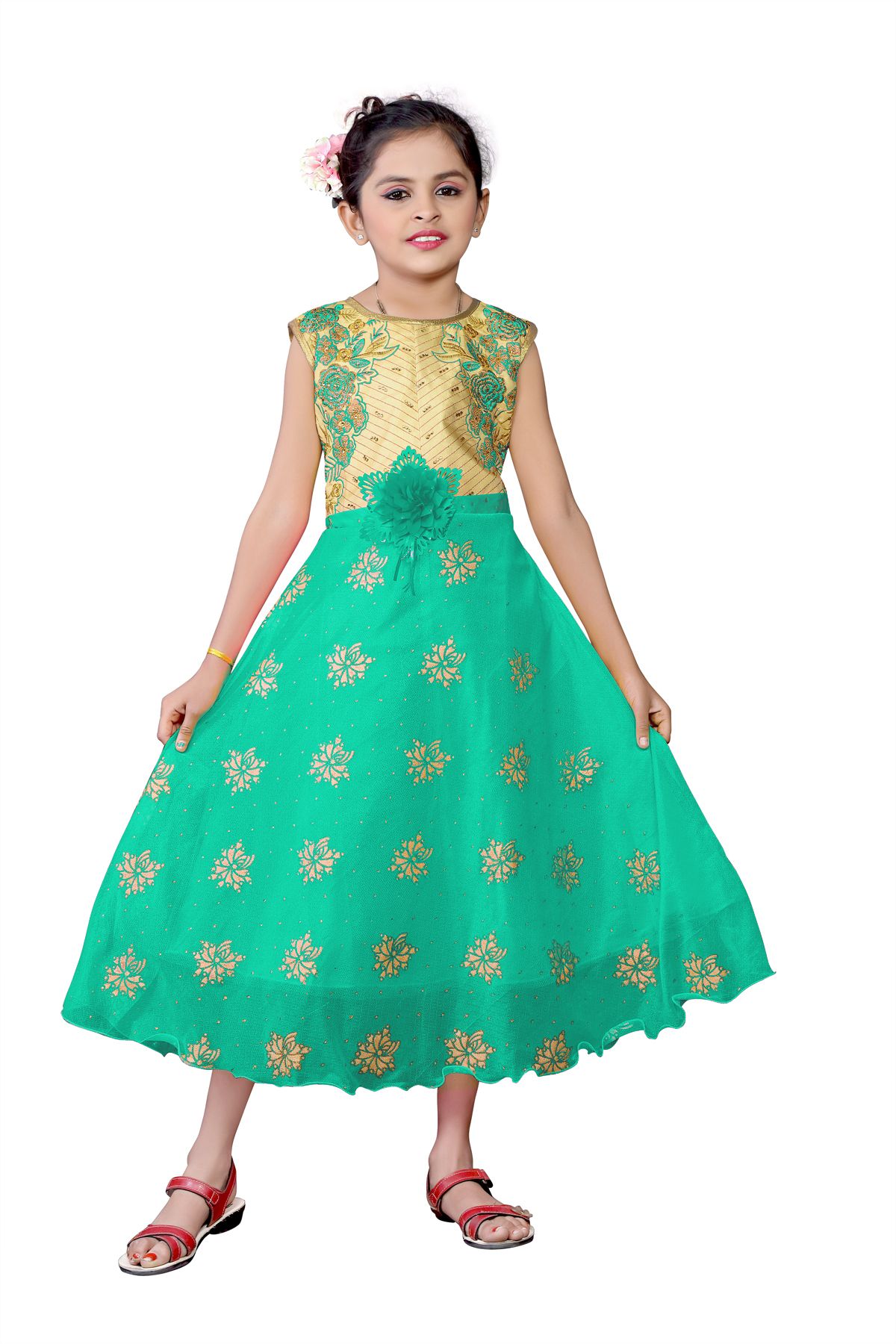 green colour baby dress