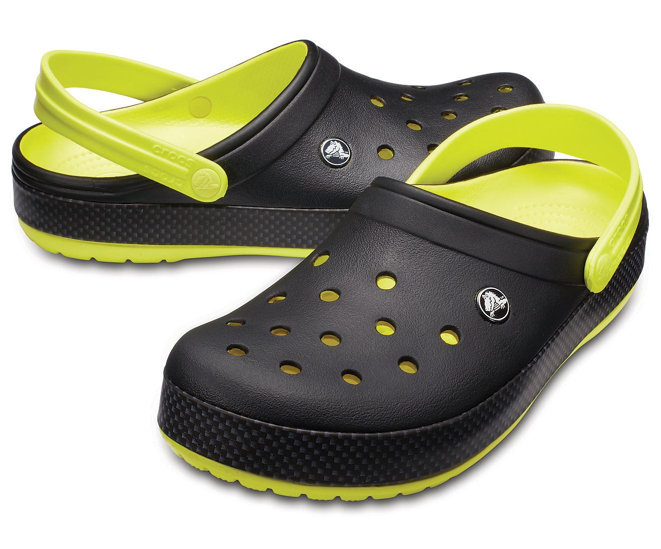 Crocs Relaxed Fit Crocband Carbon Graphic Yellow Floater
