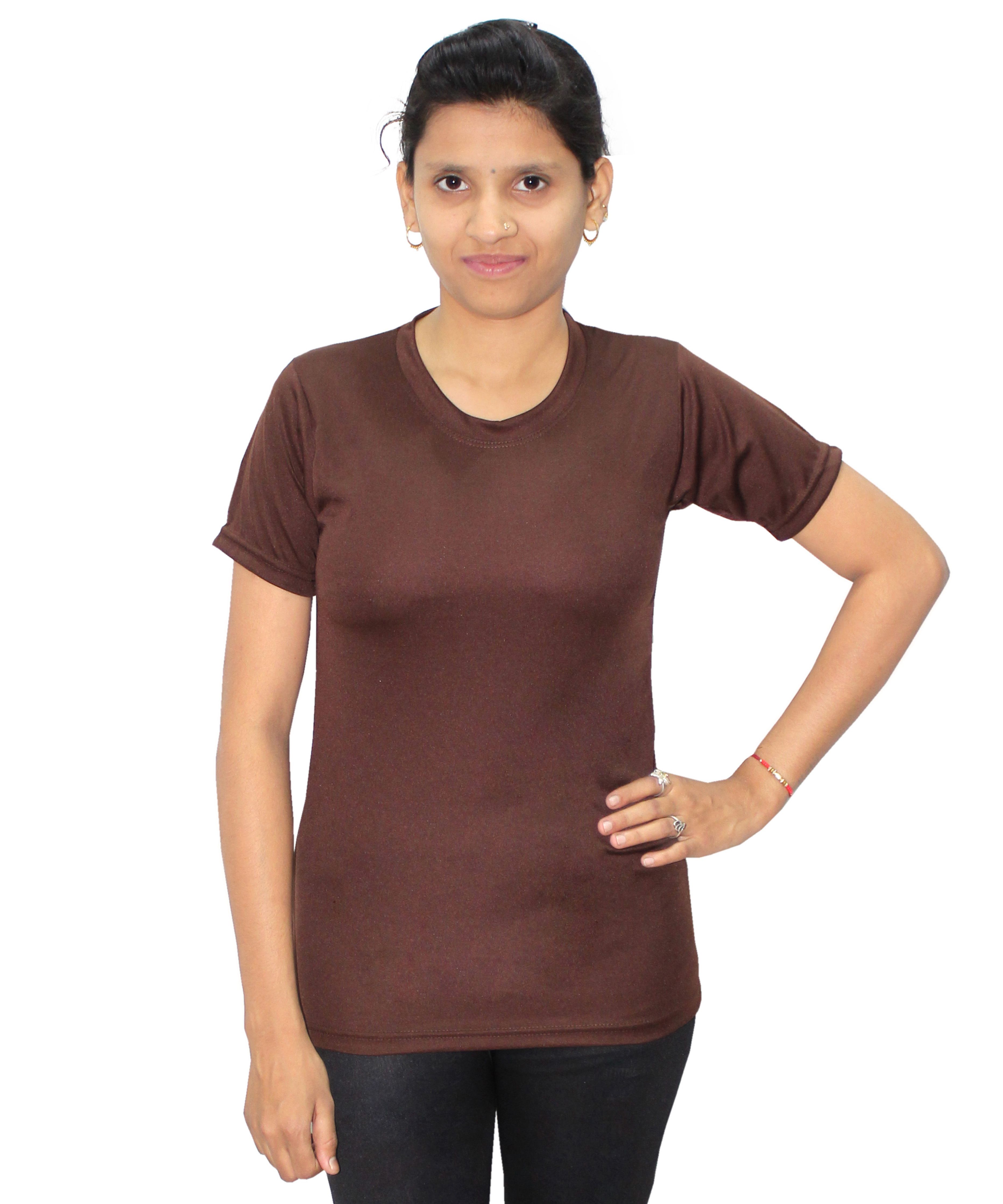     			Goodluck Polyester T Shirts - Brown