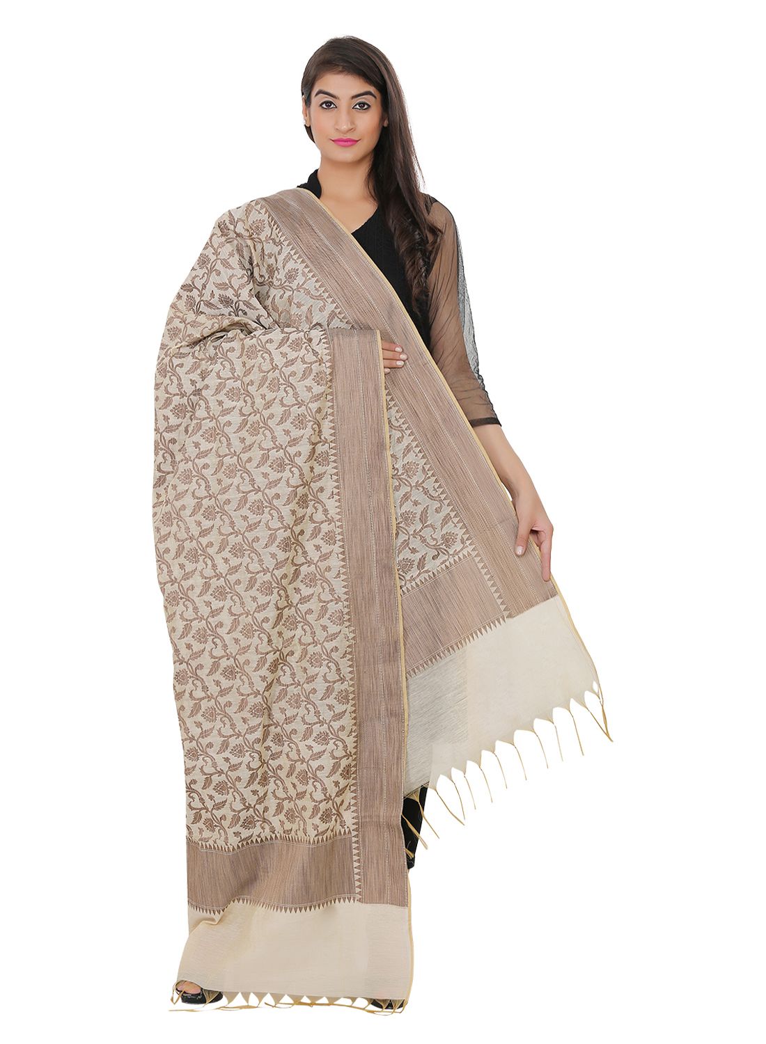 LOOM LEGACY Beige Cotton Dupatta Price in India Buy LOOM LEGACY Beige