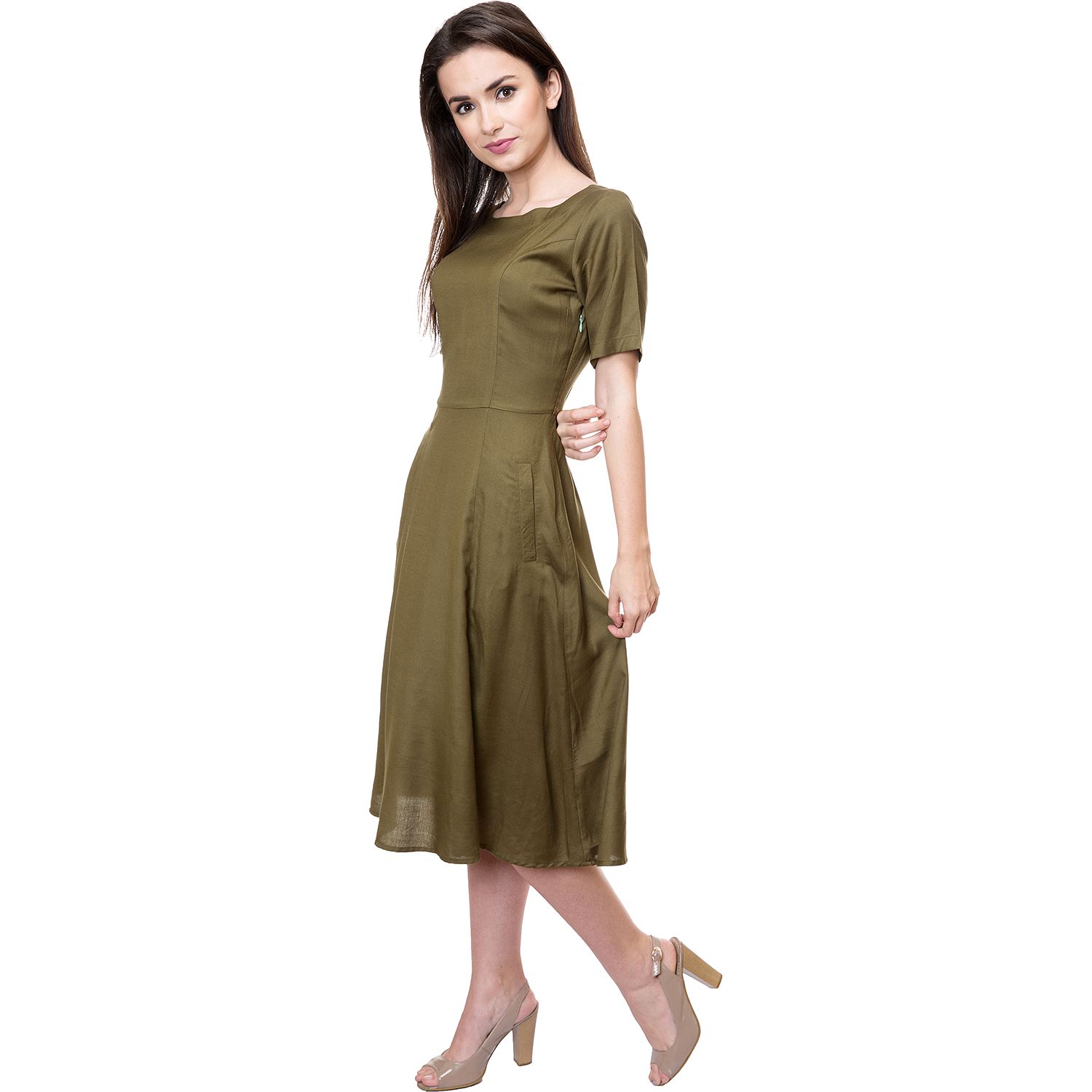 USD Rayon Green Dresses - Buy USD Rayon Green Dresses Online at Best ...