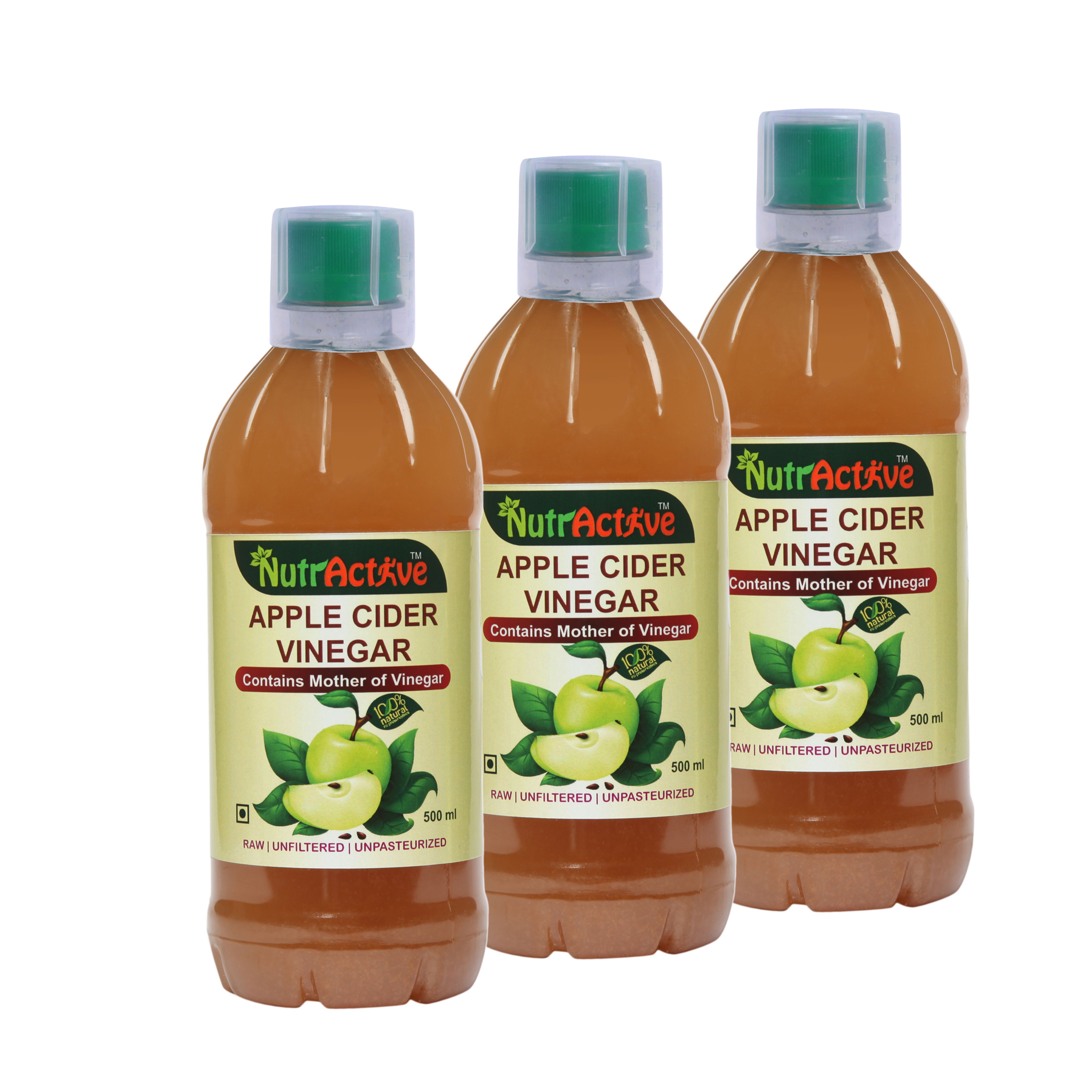     			NutrActive Super Apple Cider Vinegar with Mother of Vinegar 1500 ml Unflavoured Pack of 3