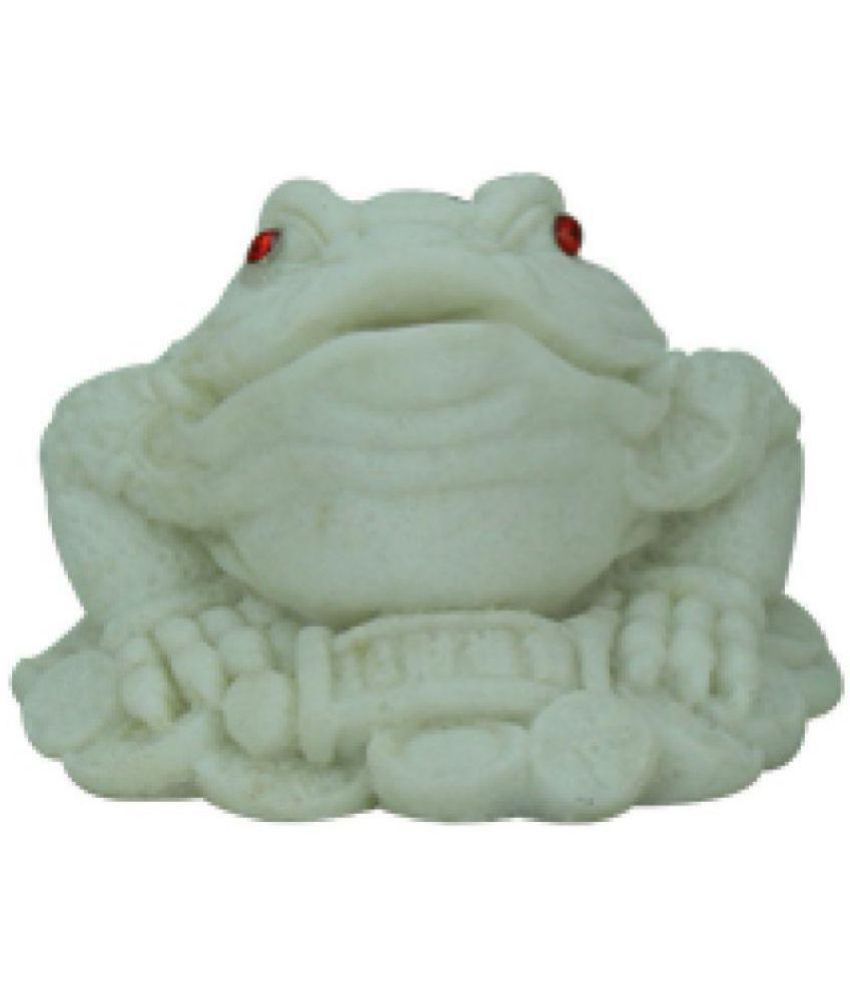     			Ganpati Creation  Frog White Marble Figurines