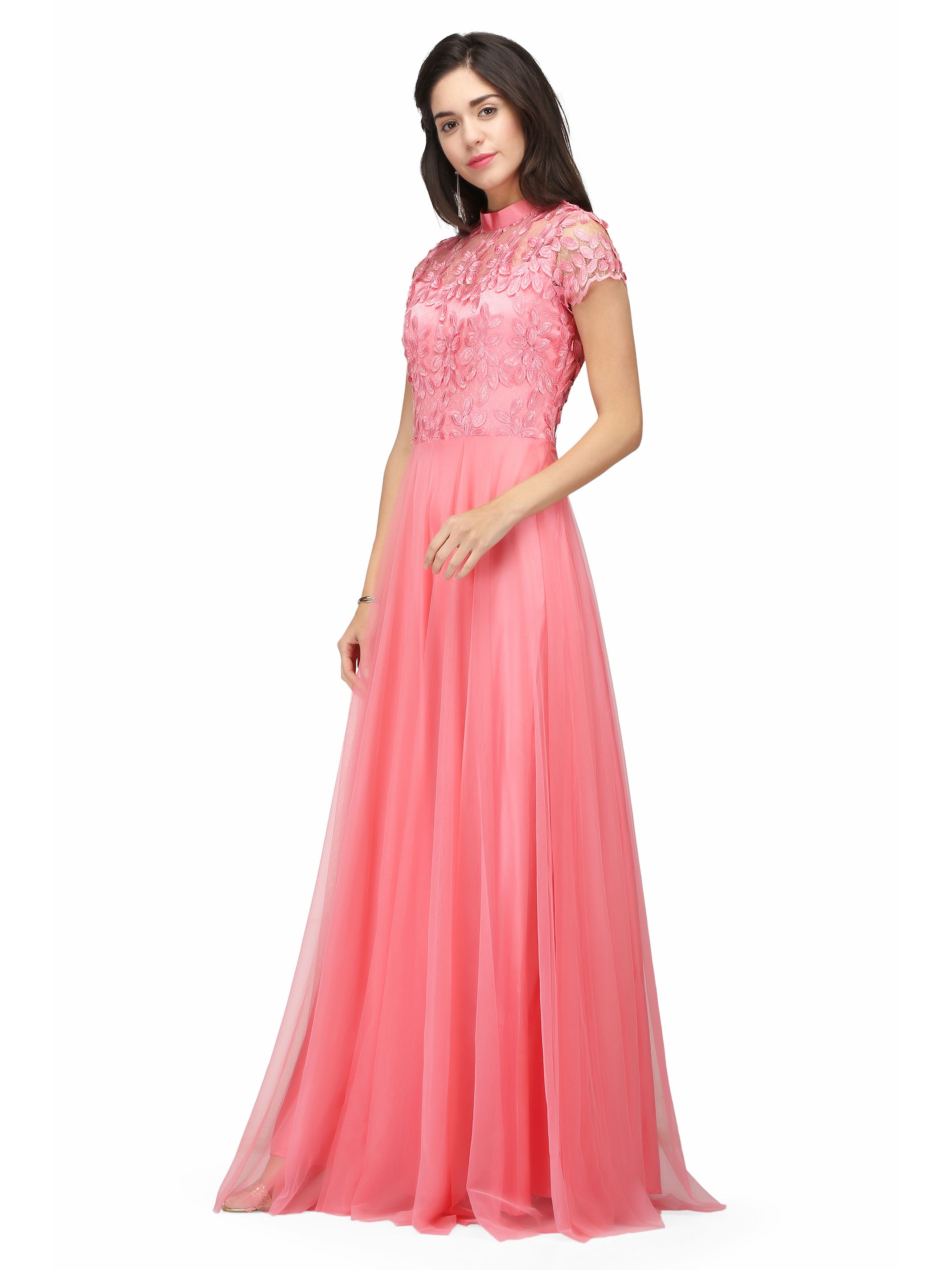 net pink gown