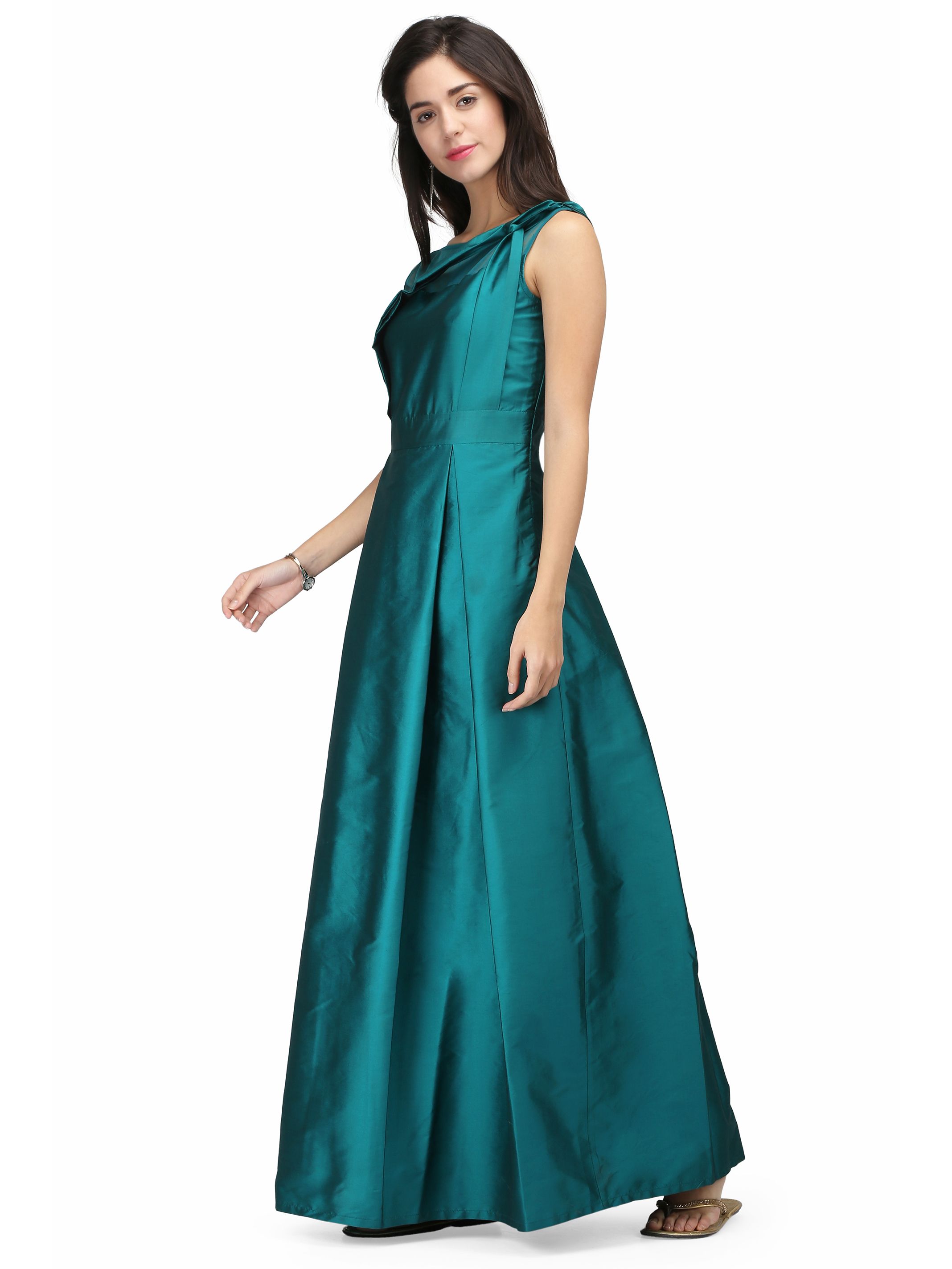 poly material short gown