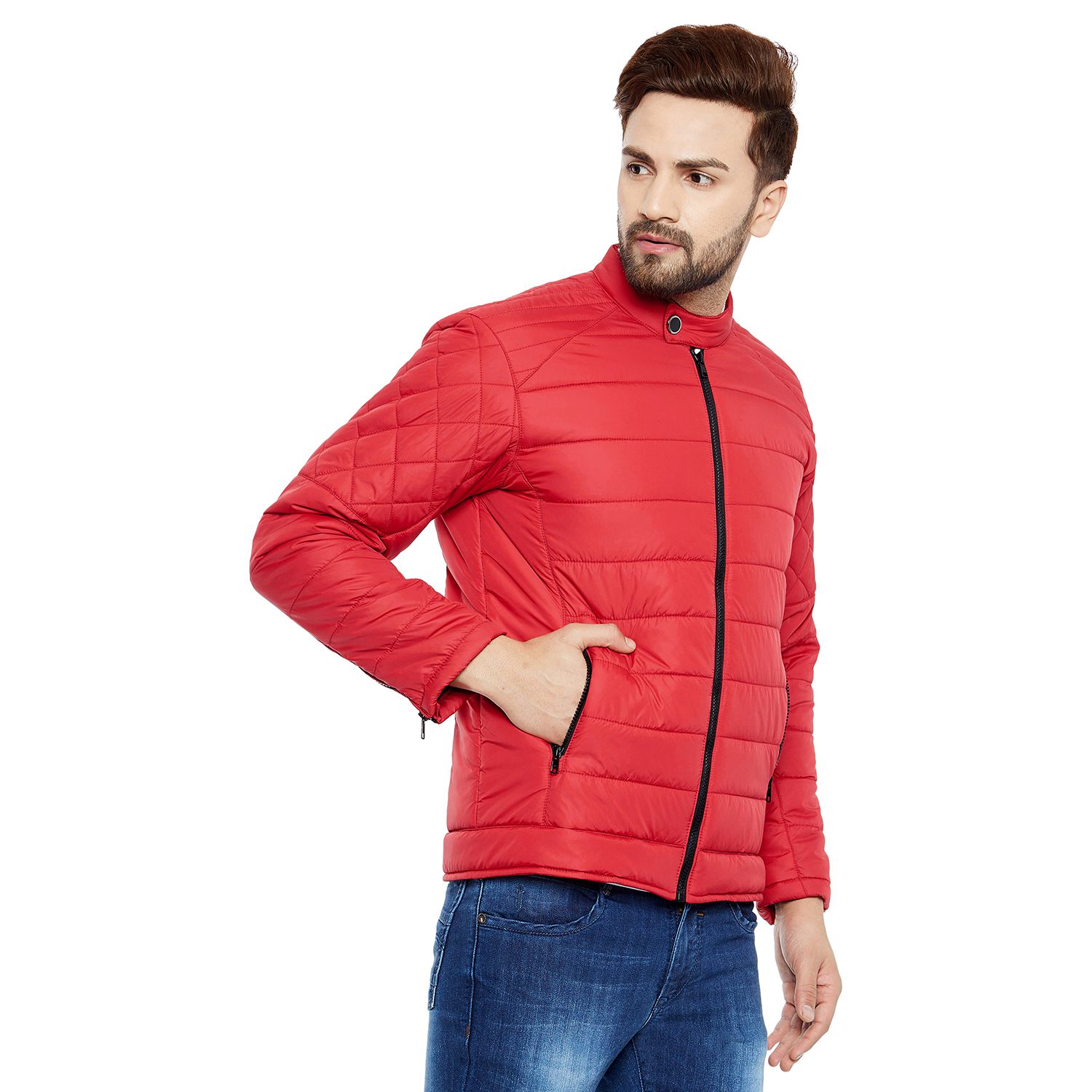 Canary London Red Quilted & Bomber Jacket - Buy Canary London Red ...