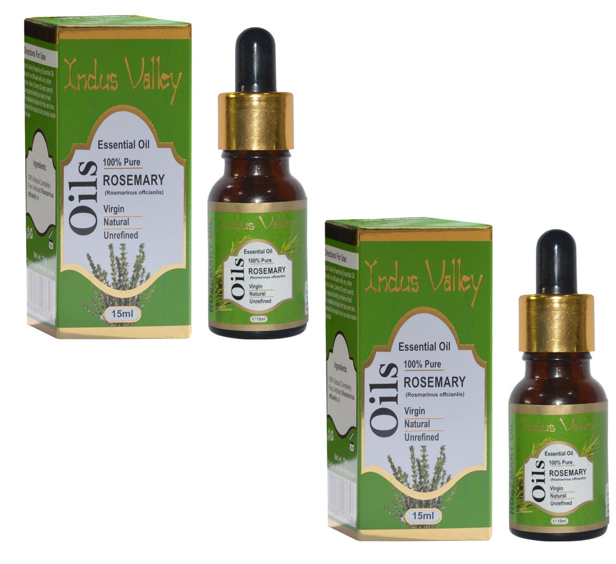 Indus Valley 100 Natural Rosemary Essential Oil Twin Pack (30 ml