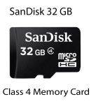 SanDisk 32GB Class 4 microSDHC Flash Memory Card (SDSDQM-032G-B35)