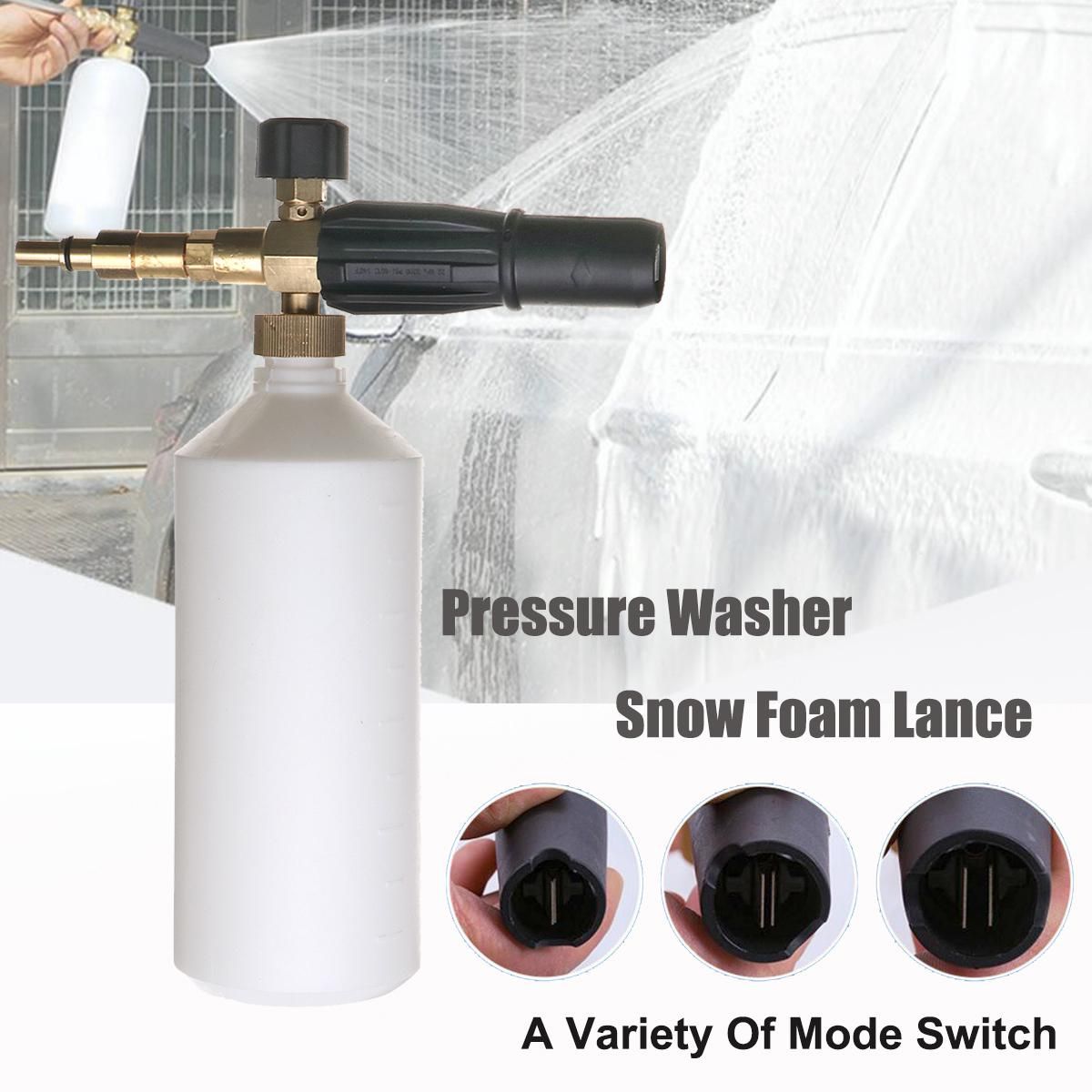 Foam Lance Jet Car Pressure Washer Soap Bottle Gun & Adapter For Black