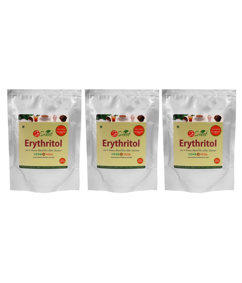So Sweet Erythritol 100% Natural Sweetener 750gm for Diabetes - Sugar free (Pack of 3) (250 Each)