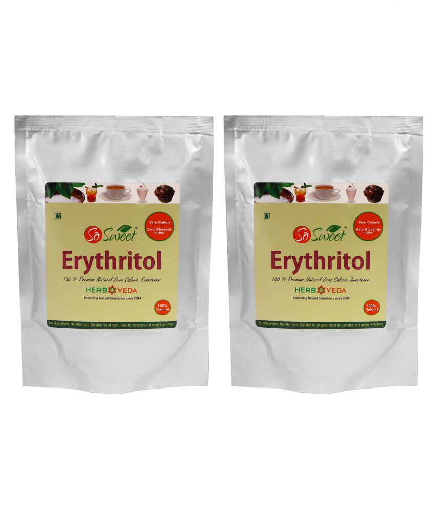 So Sweet Erythritol 100% Natural Sweetener 500gm for Diabetes - Sugar free (Pack of 2) (250 Each)