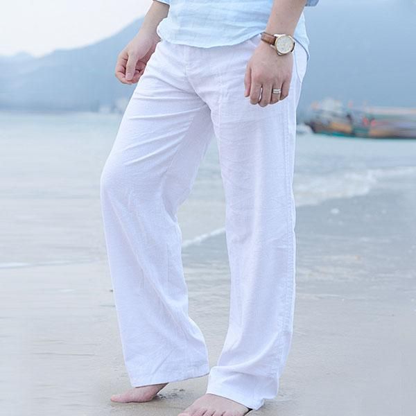 mens linen beach pants