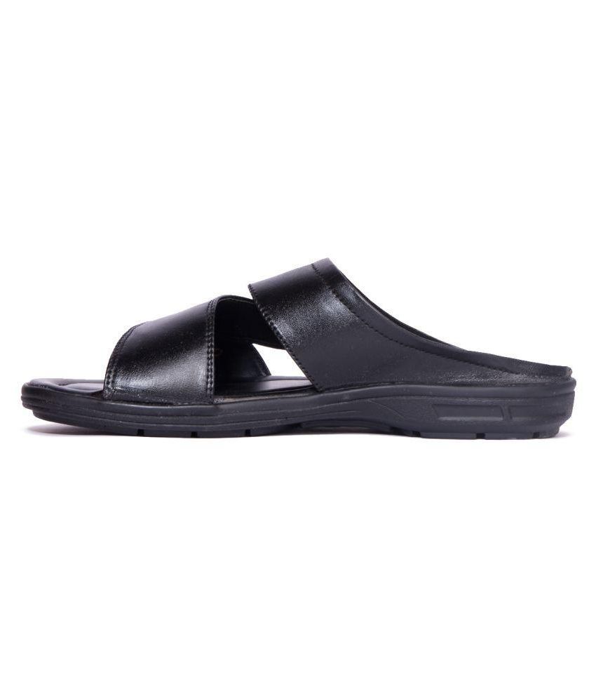 KHADIM Black Synthetic Leather Sandals - Buy KHADIM Black Synthetic ...