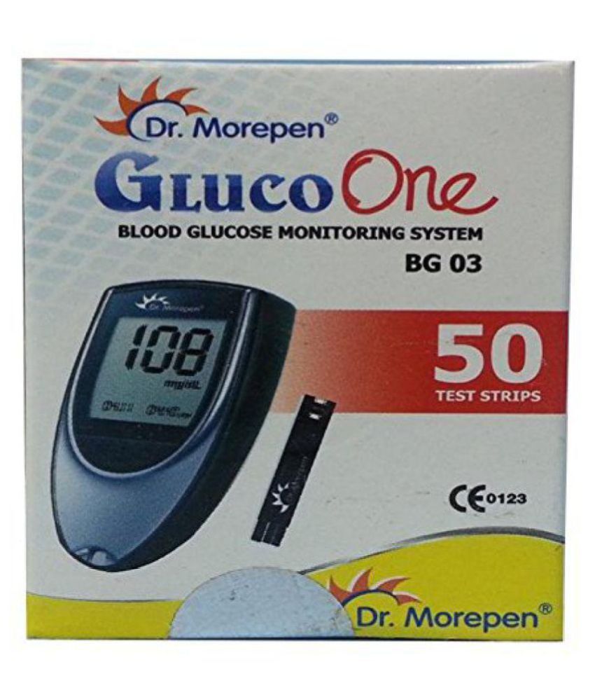     			Dr. Morepen BG03 Blood Glucose Test Strips, 50 Strips(Black/White)(Only Strips, No Glucometer)