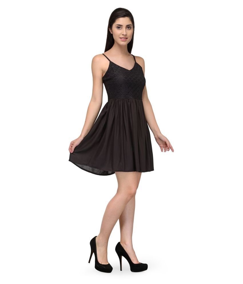 black silk skater dress